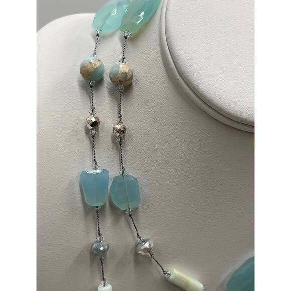 Margo Morrison Silverite, opal, chalcedony, Aqua terra jasper, jasper Necklace - Picture 3 of 8